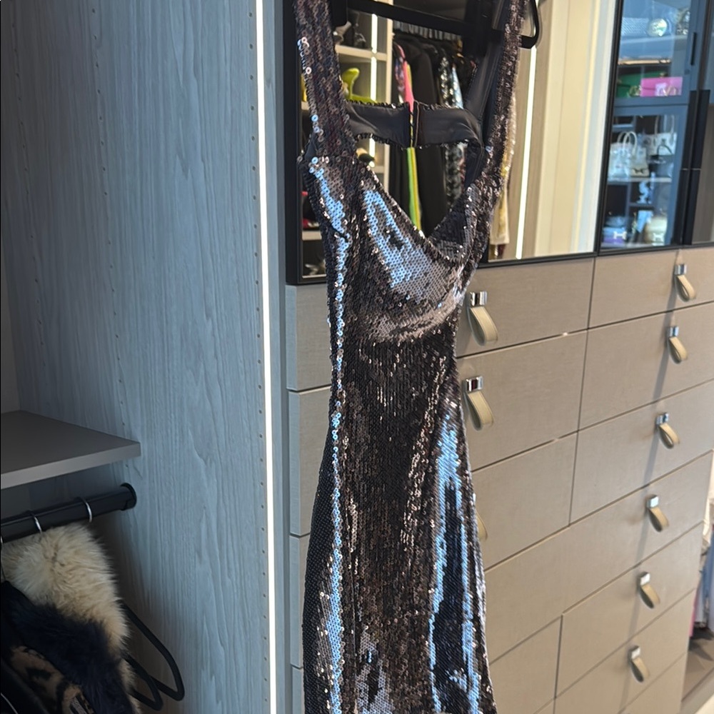 Elegant Silver Sequin Dress